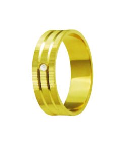 PAR DE ALIANÇAS OURO 18K RETA ADHARA DIAMOND