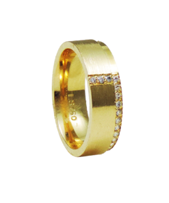 Alternative view of PAR DE ALIANÇAS OURO 18K RETA STAIRWAY DIAMOND