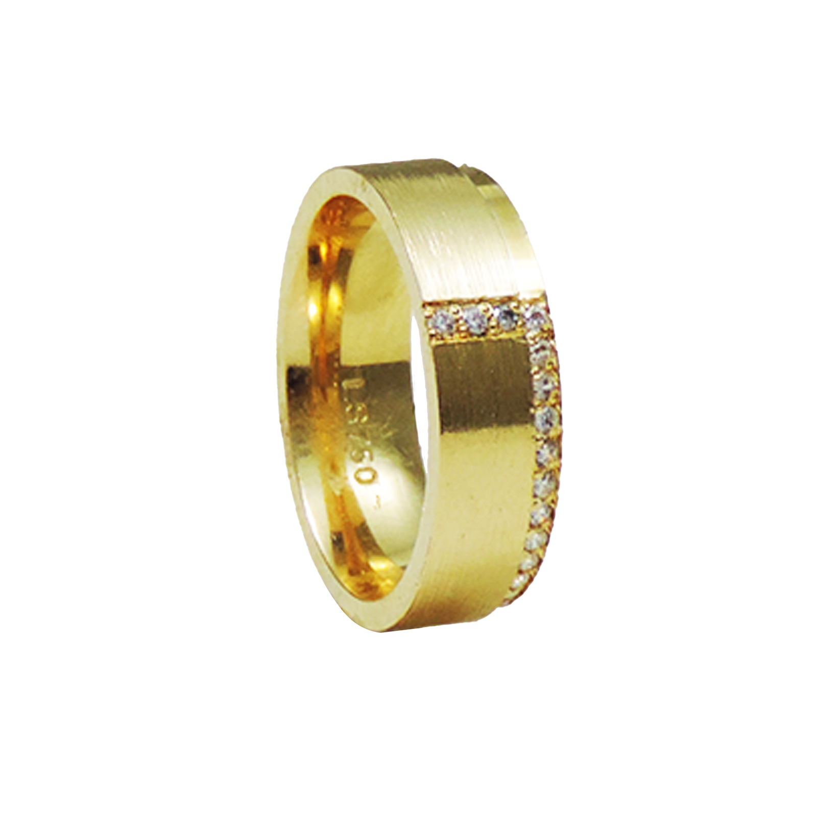 PAR DE ALIANÇAS OURO 18K RETA STAIRWAY DIAMOND - Imagem 2