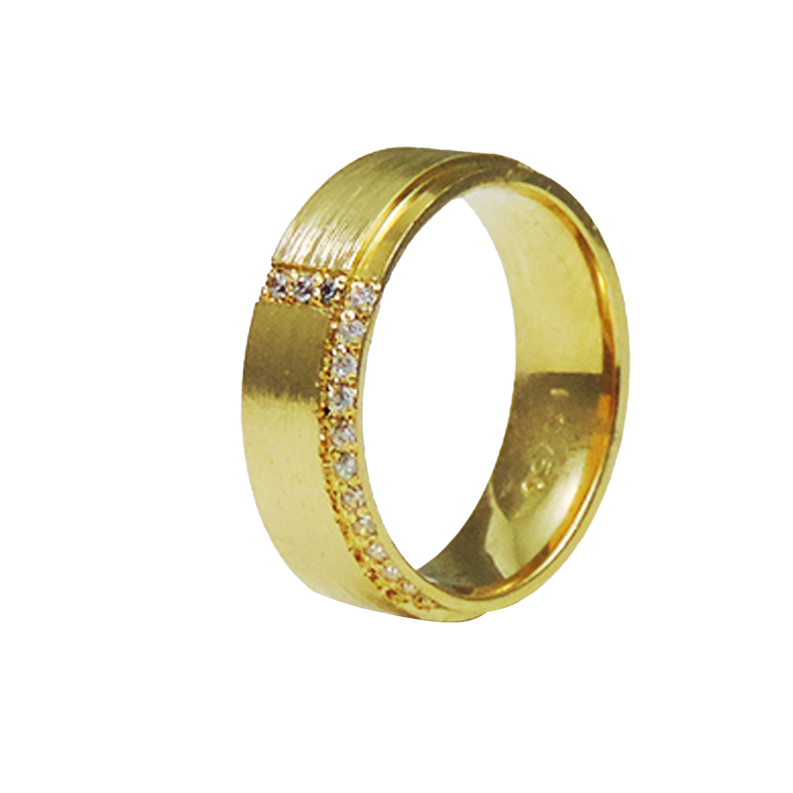 PAR DE ALIANÇAS OURO 18K RETA STAIRWAY DIAMOND