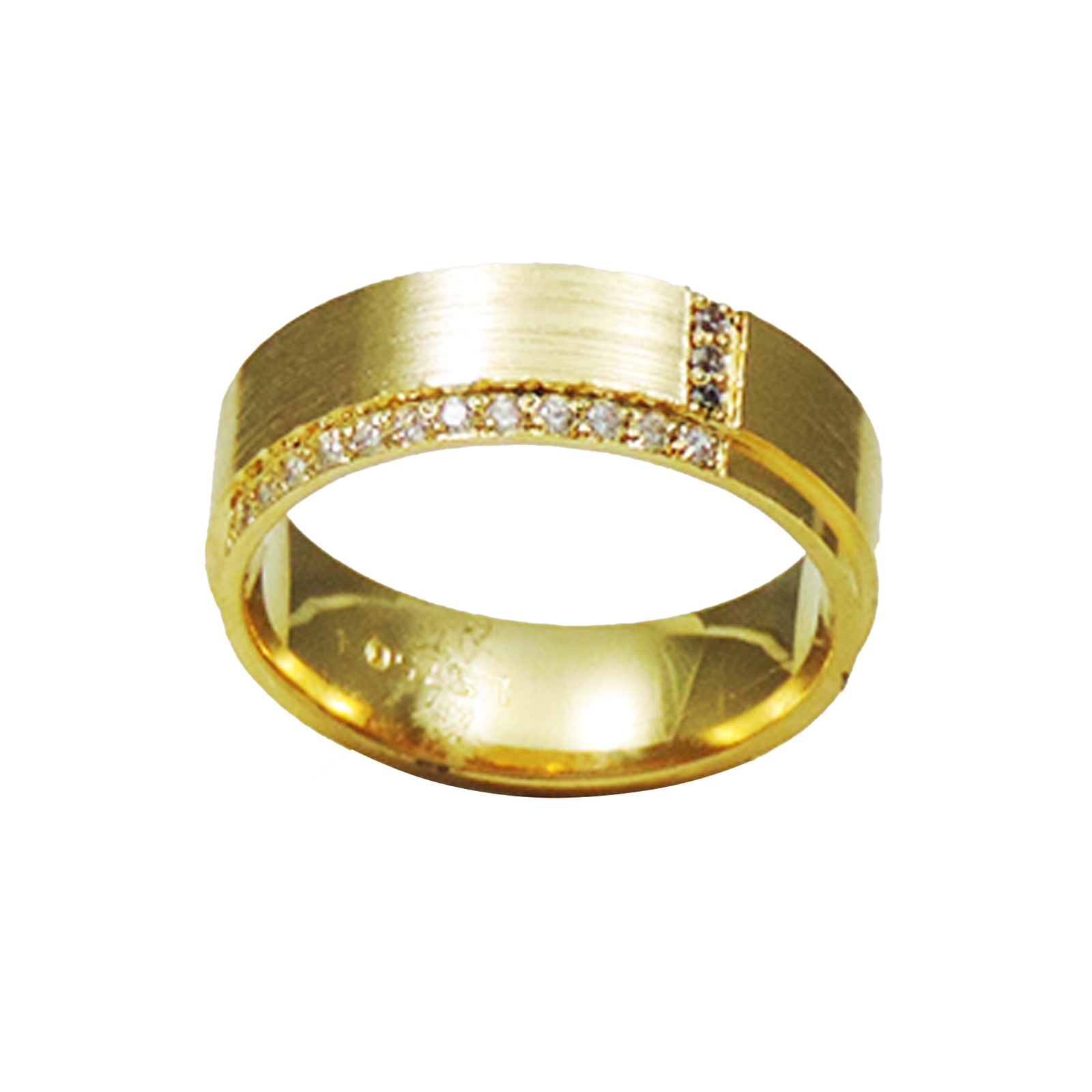 PAR DE ALIANÇAS OURO 18K RETA STAIRWAY DIAMOND - Imagem 3