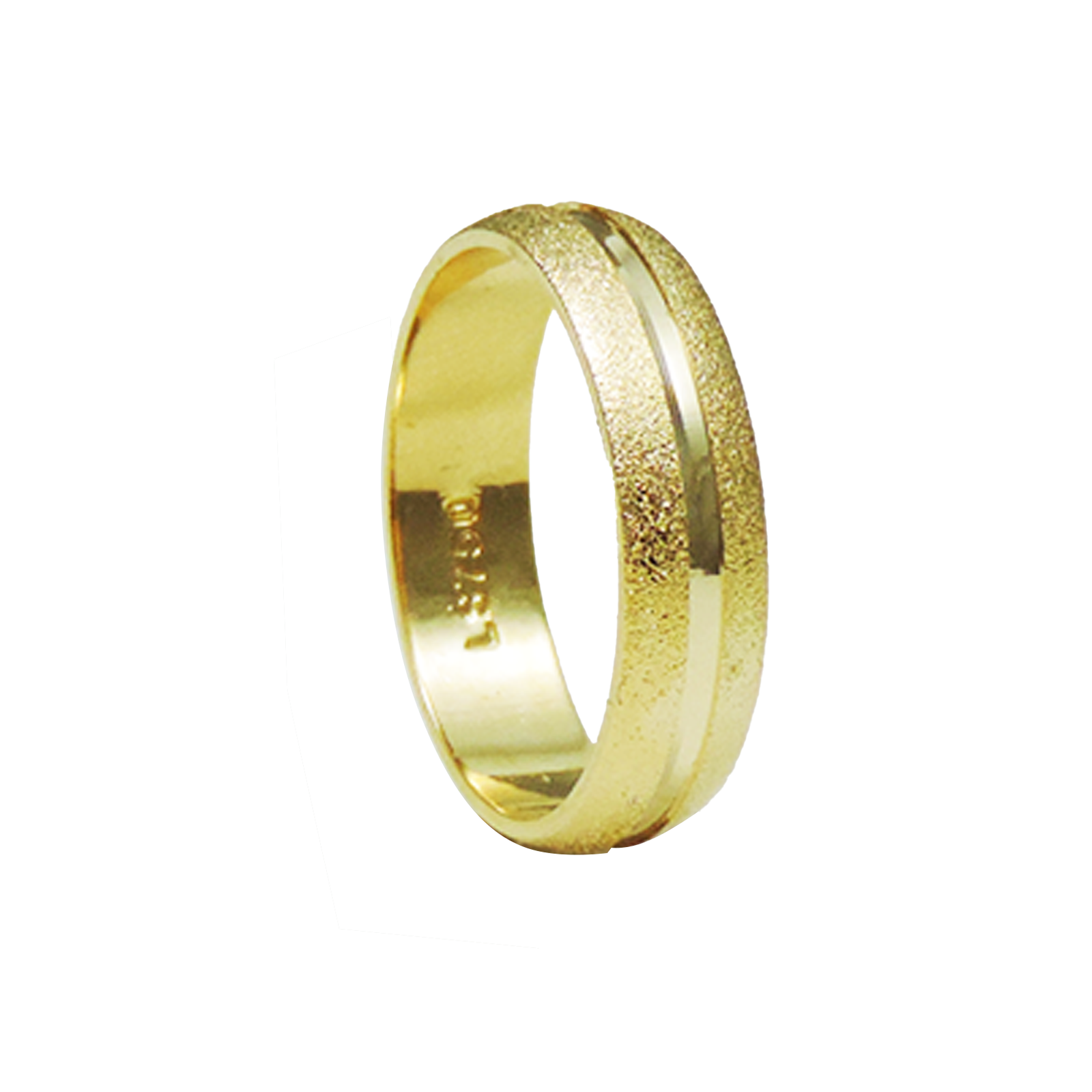 PAR DE ALIANÇAS OURO 18K ABAULADA CHANNEL - Imagem 2