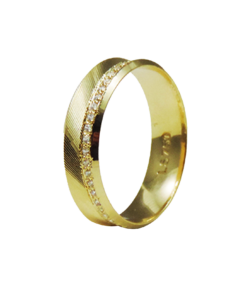 PAR DE ALIANÇAS OURO 18K CÔNCAVA CROWN DIAMONDS