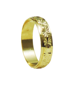 Alternative view of PAR DE ALIANÇAS OURO 18K RETA GOLD STARS