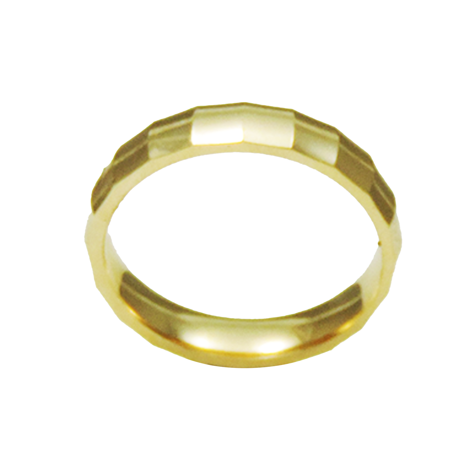 PAR DE ALIANÇAS OURO 18K ABAULADA HEXAGO - Imagem 3