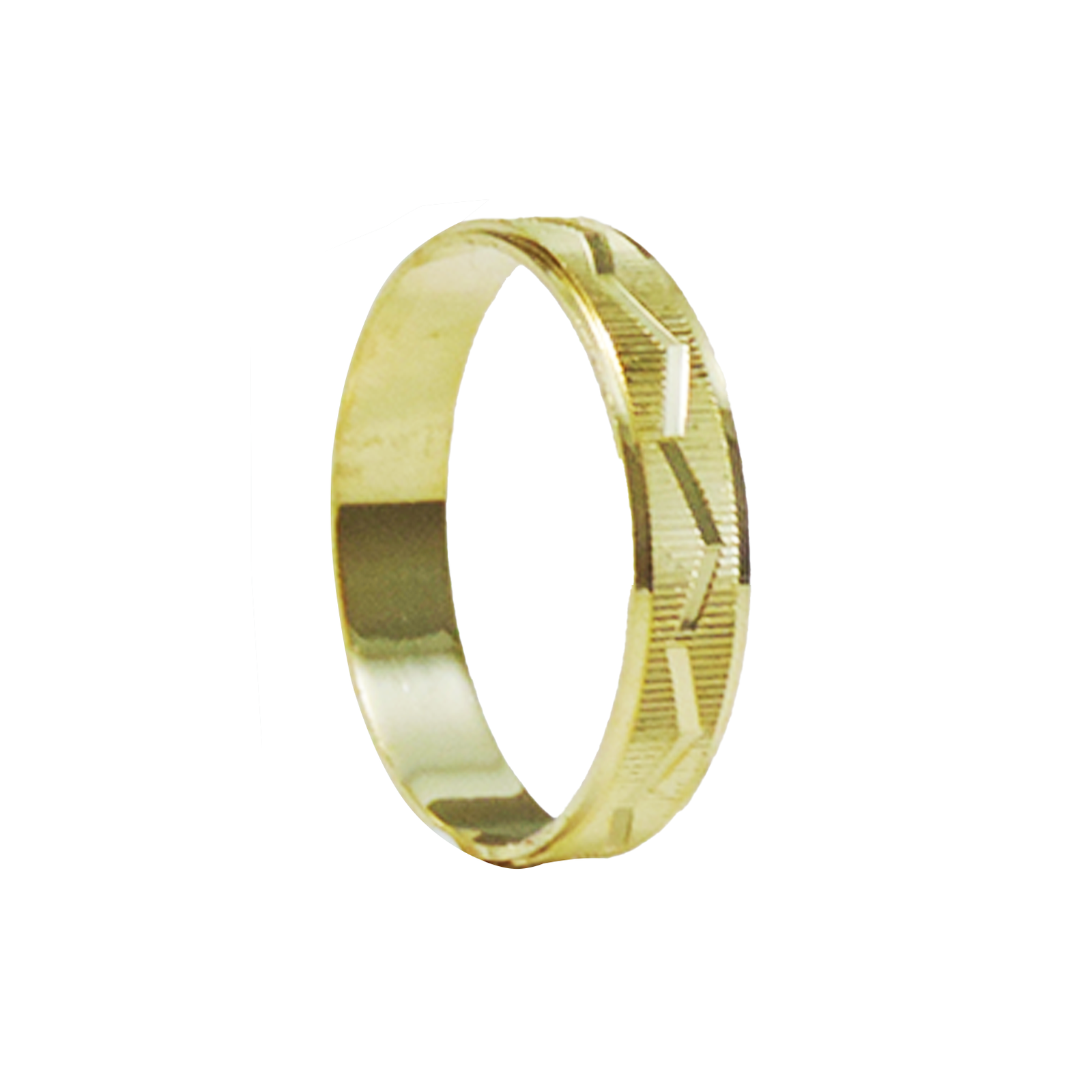 PAR DE ALIANÇAS OURO 18K RETA ZIGZAG - Imagem 2