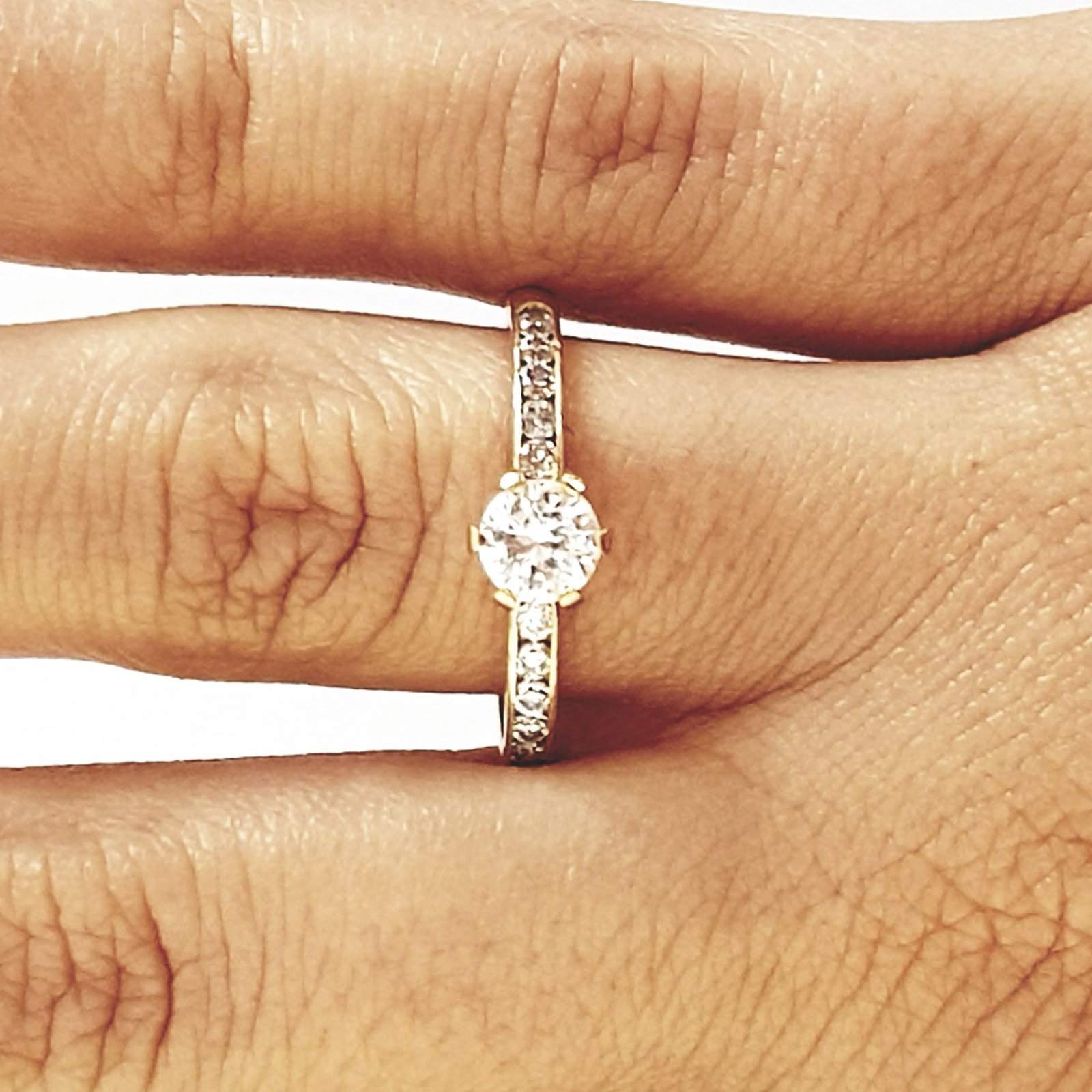 ANEL OURO 18K SOLITÁRIO BEGONIA DIAMOND - Imagem 6