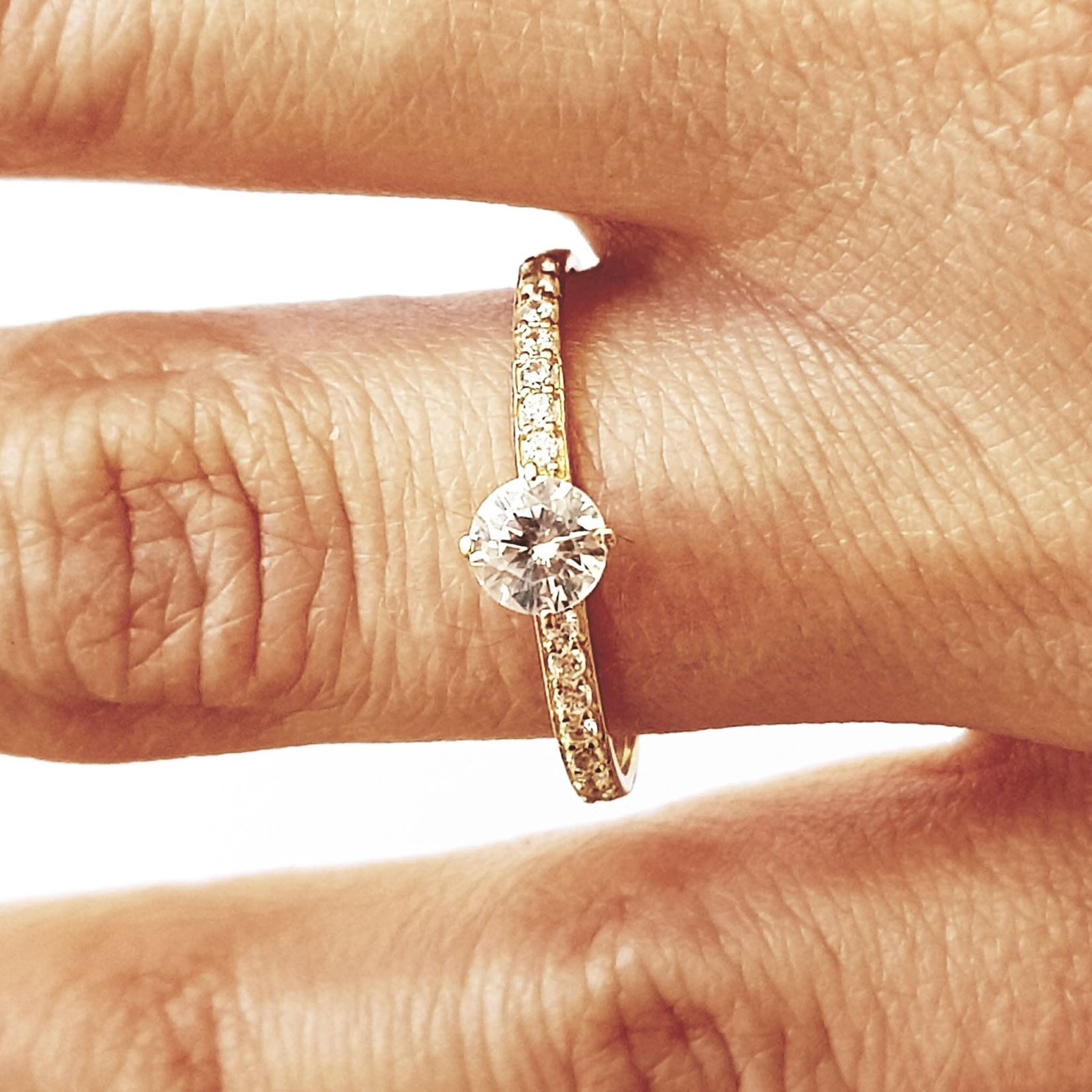 ANEL OURO 18K SOLITÁRIO BLUEBELL DIAMOND - Imagem 6