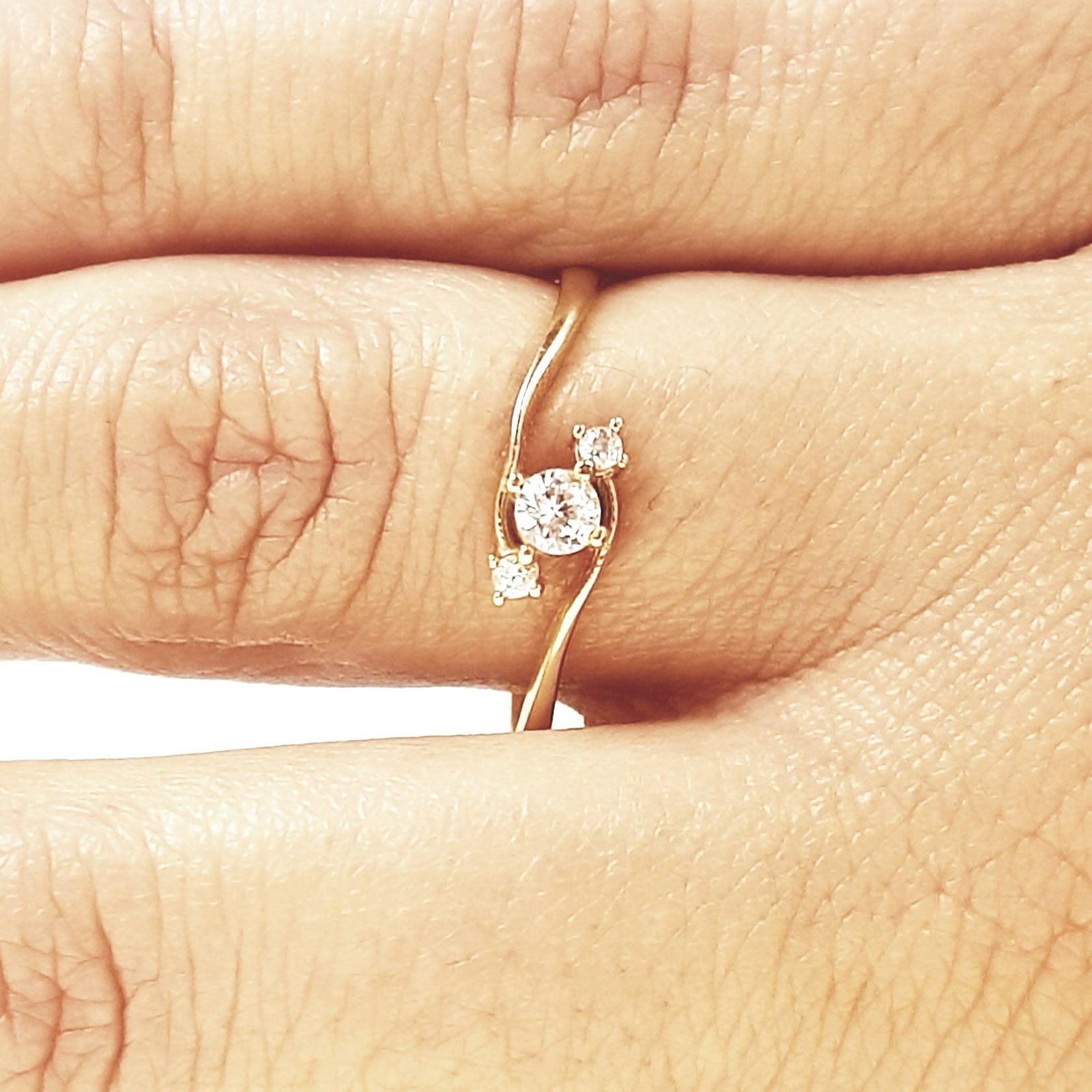 ANEL OURO 18K SOLITÁRIO LAVENDER LITE ZIRCONIA - Imagem 6