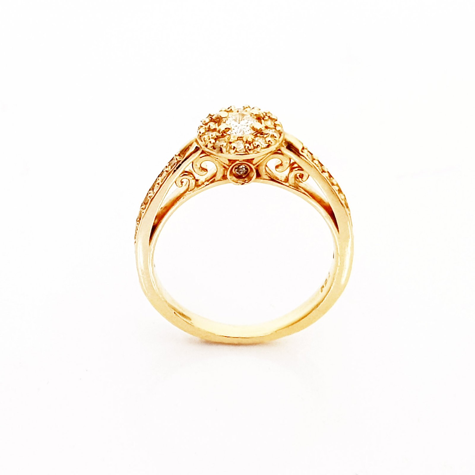 ANEL OURO 18K SOLITÁRIO SUNFLOWER ZIRCONIA - Imagem 2