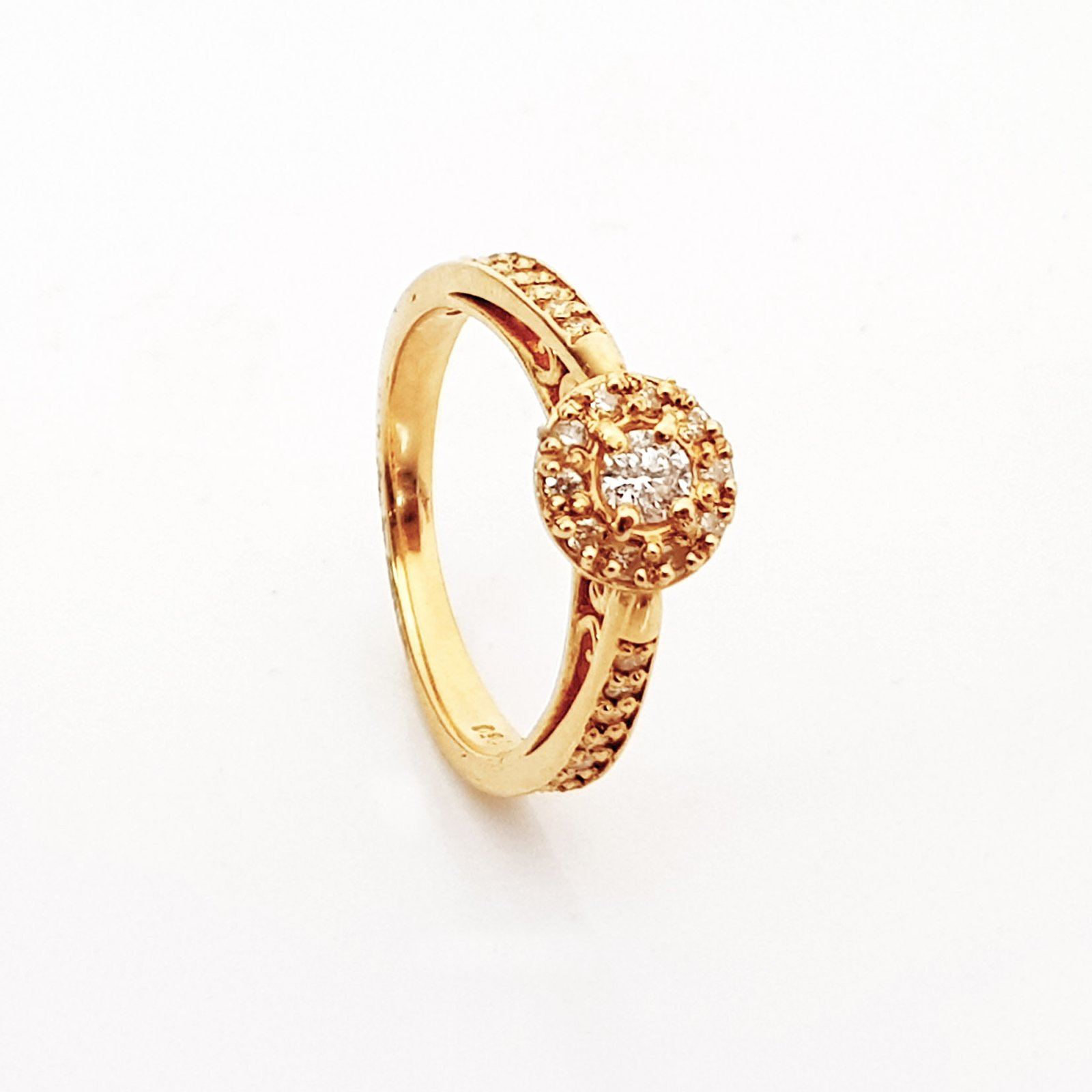 ANEL OURO 18K SOLITÁRIO SUNFLOWER ZIRCONIA - Imagem 3