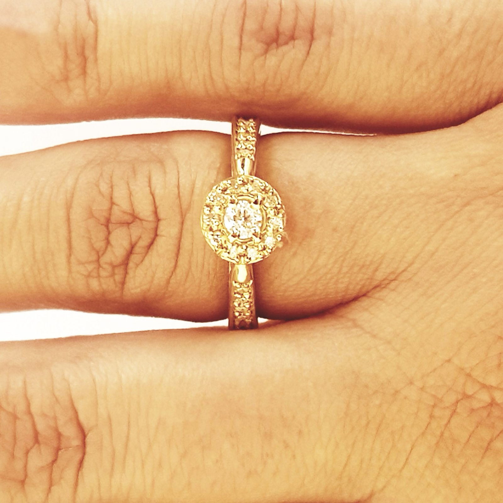 ANEL OURO 18K SOLITÁRIO SUNFLOWER ZIRCONIA - Imagem 6