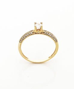 Alternative view of ANEL OURO 18K SOLITÁRIO WALLFLOWER ZIRCONIA