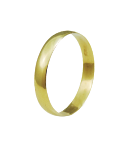 PAR DE ALIANÇAS OURO 18K ABAULADA 3MM MEIA CANA