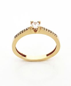 Alternative view of ANEL OURO 18K SOLITÁRIO ORCHID ZIRCONIA