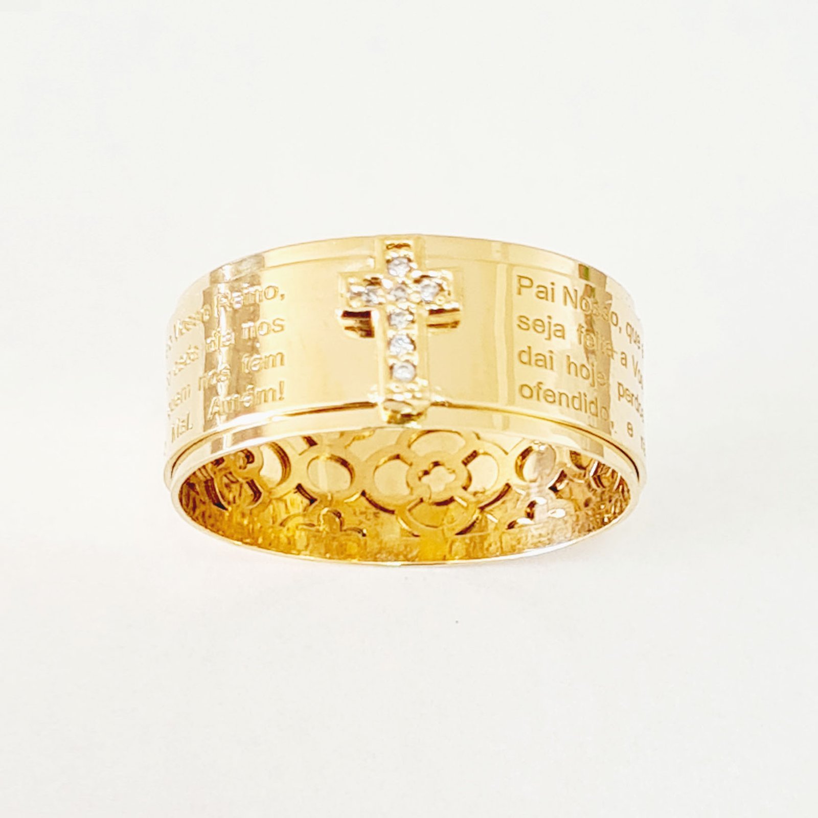 ANEL OURO 18K PAI NOSSO DIAMANTES - Imagem 2