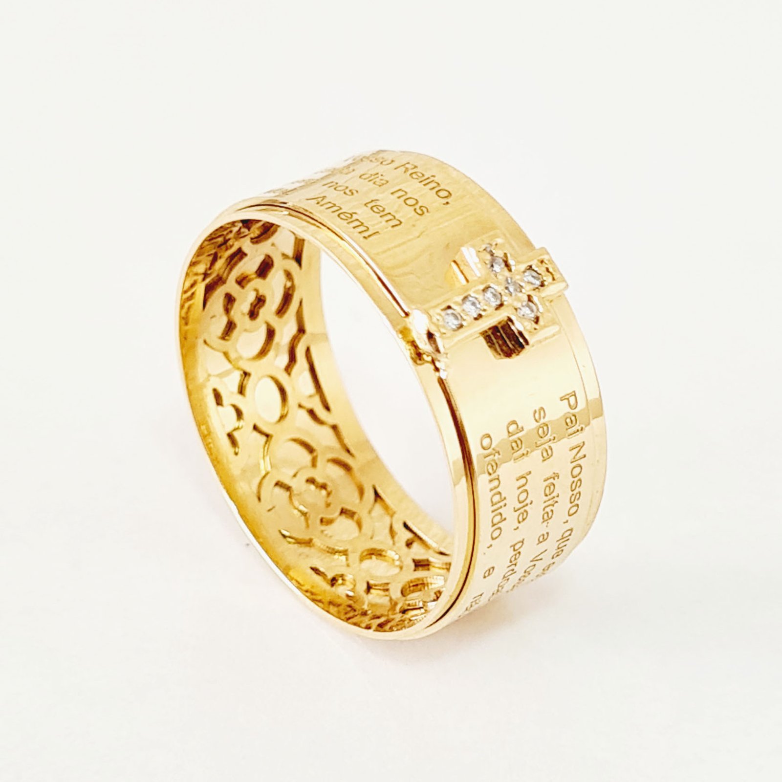 ANEL OURO 18K PAI NOSSO DIAMANTES - Imagem 3