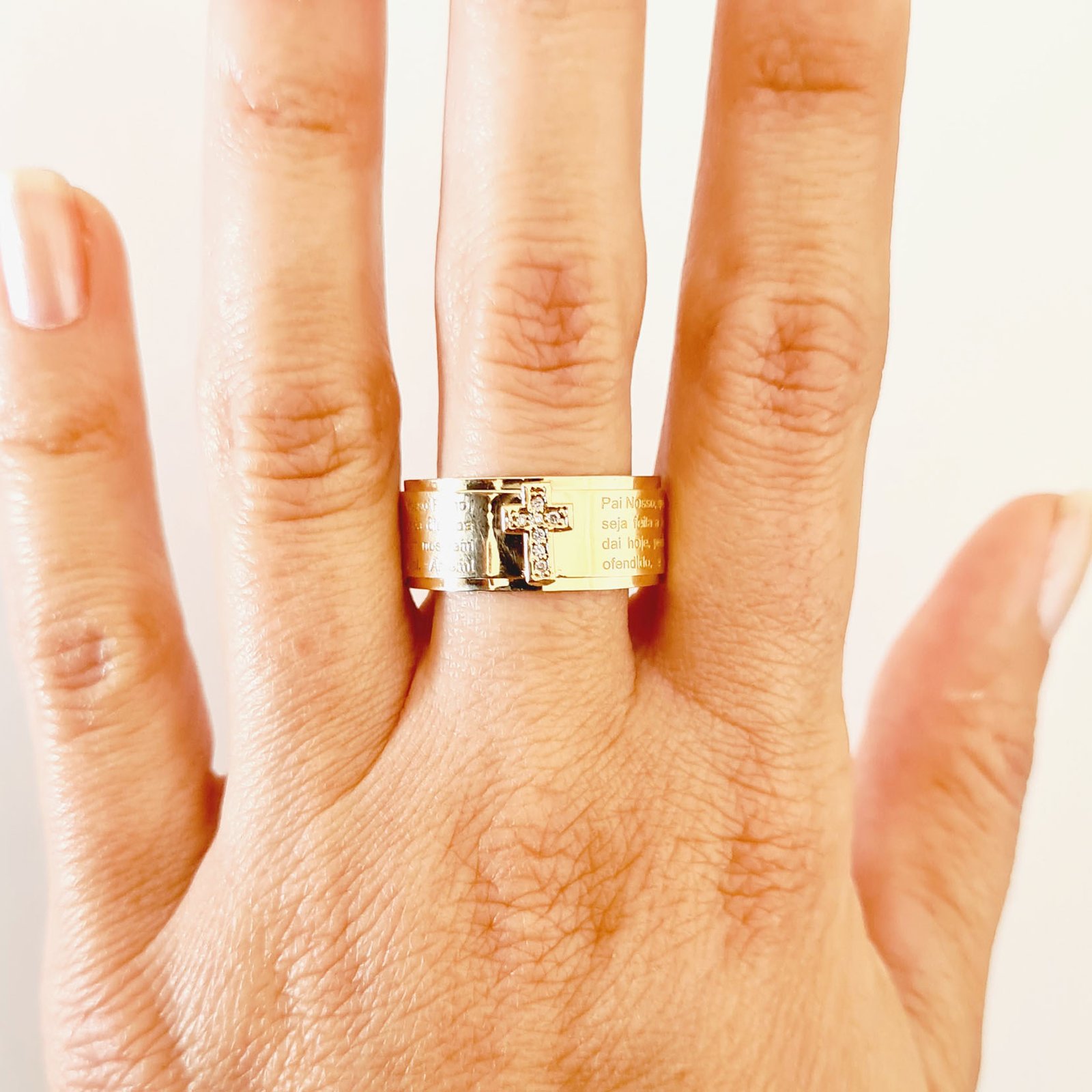 ANEL OURO 18K PAI NOSSO DIAMANTES - Imagem 6